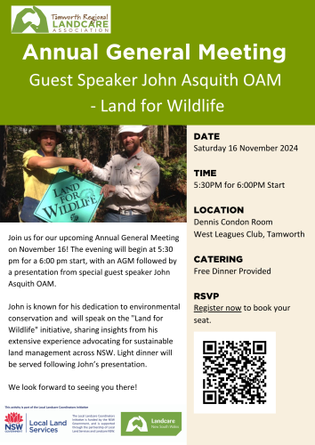 AGM with Guest Speaker John Asquith OAM - Land for WIldlife