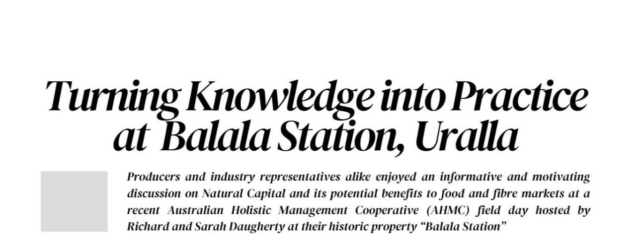 Turning Knowledge into Practice at Balala Station, Uralla
